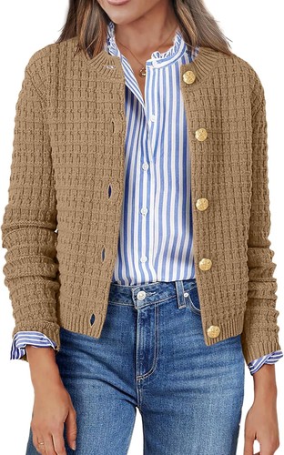 Women knit cardigan sweater - women's,